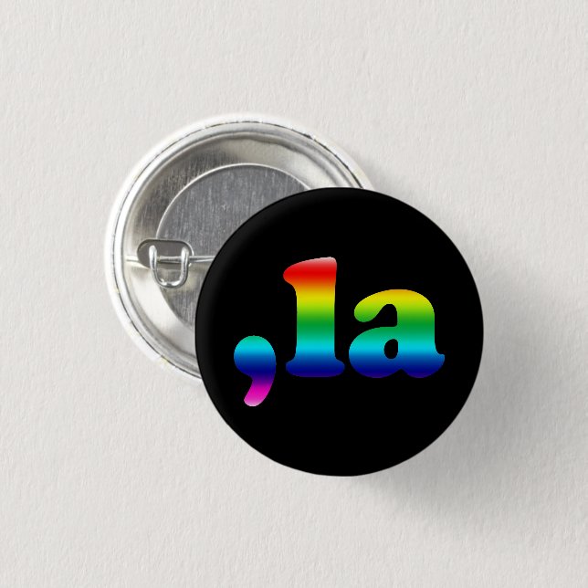 Comma La kamala Aussprache Regenbogen Stolz schwar Button (Vorne & Hinten)