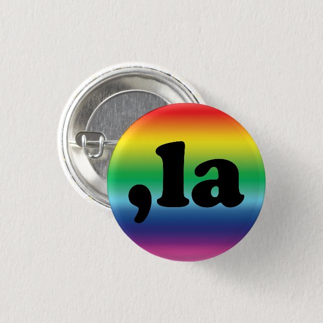 Comma La kamala Aussprache Regenbogenverlauf Button (Vorne & Hinten)