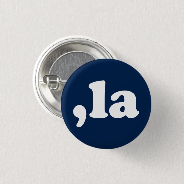 Comma La kamala Aussprache Typografie Marine blau Button (Vorne & Hinten)