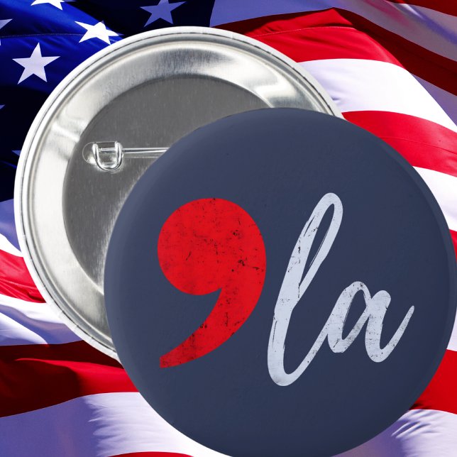 Comma La Kamala Harris 2024 Präsident Funny Button (Von Creator hochgeladen)