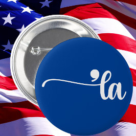 Comma La | Kamala Harris Blue Button