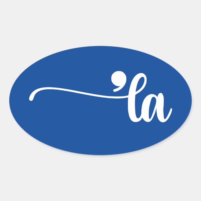 Comma La | Kamala Harris Blue Ovaler Aufkleber (Vorderseite)