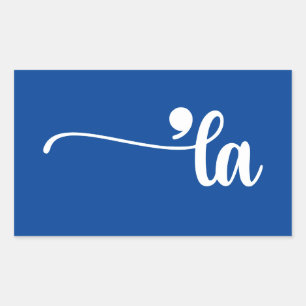 Comma La   Kamala Harris Blue Rechteckiger Aufkleber