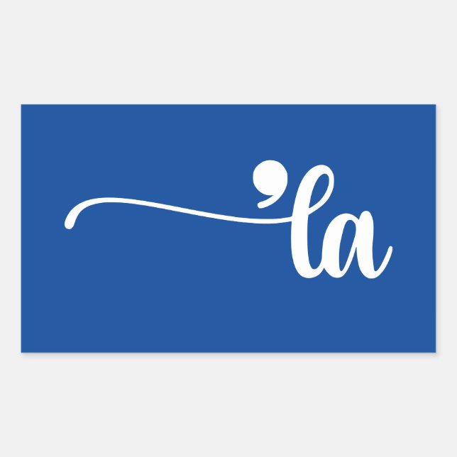 Comma La | Kamala Harris Blue Rechteckiger Aufkleber (Vorderseite)