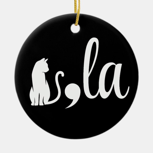 Comma La Kamala Harris - Katzenmutter für Kamala Keramik Ornament (Vorne)