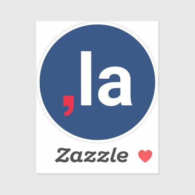 Comma La kamala lustige Aussprache rot-blau Aufkleber (Blatt)