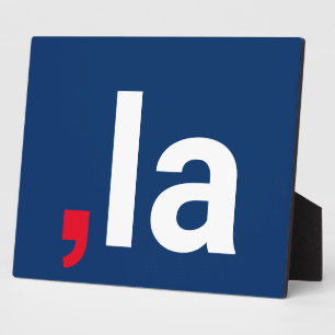 Comma La kamala lustige Aussprache rot-blau Fotoplatte