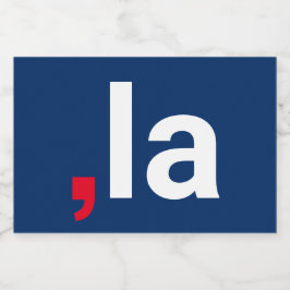 Comma La kamala lustige Aussprache rot-blau Lebensmitteletikett