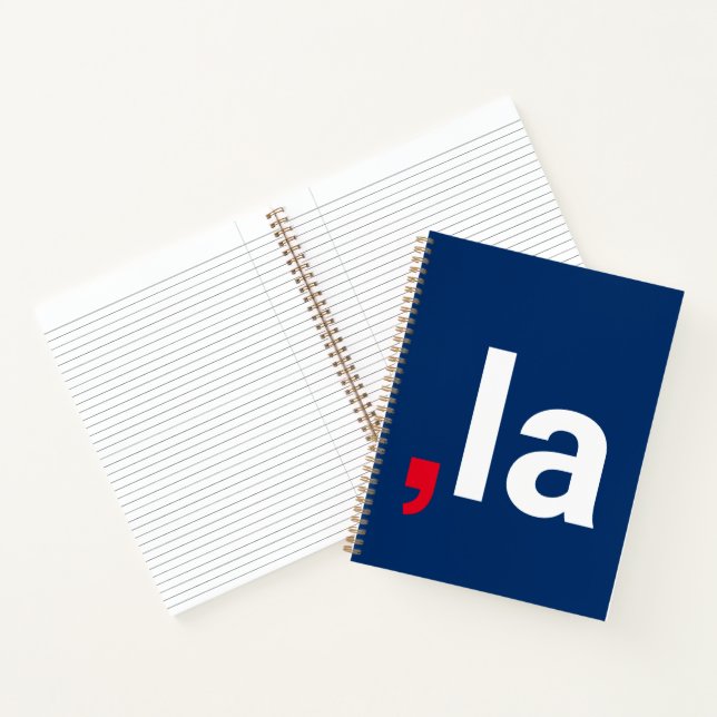Comma La kamala lustige Aussprache rot-blau Notizbuch (Innenseite)