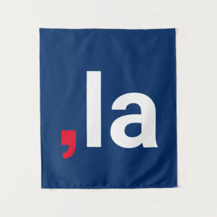 Comma La kamala lustige Aussprache rot-blau Wandteppich