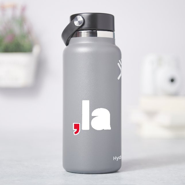 Comma La kamala lustige Aussprache rot weiß Aufkleber (HydroFlask)