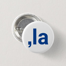Comma La kamala moderne Typografie Spaß blau weiß Button