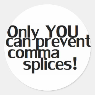 'Comma Splices' Whitecker Runder Aufkleber