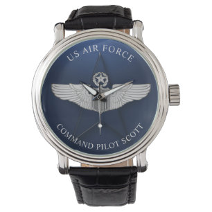 Command Pilot Flügel Personalisierte Geschenke Armbanduhr