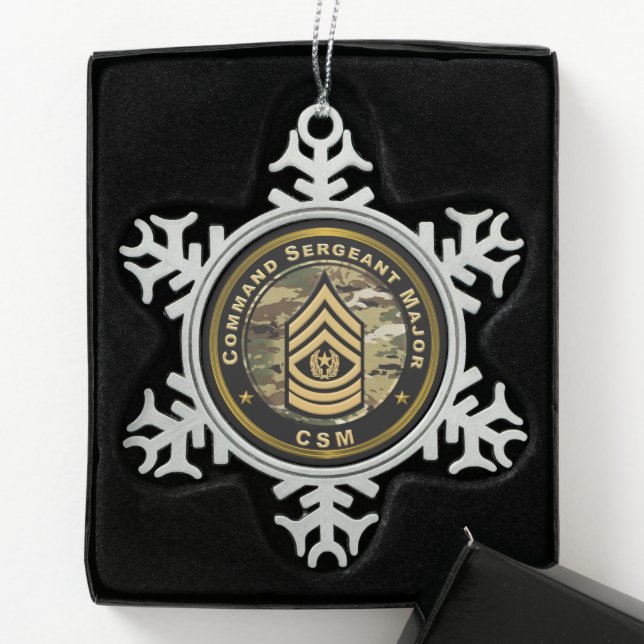 Command Sergeant Major CSM Schneeflocken Zinn-Ornament (Box)