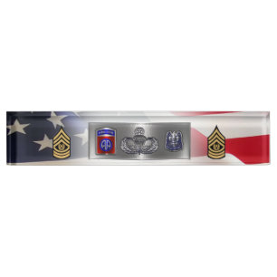 Command Sergeant Major der 82. Luftlandedivision C Namensplakette