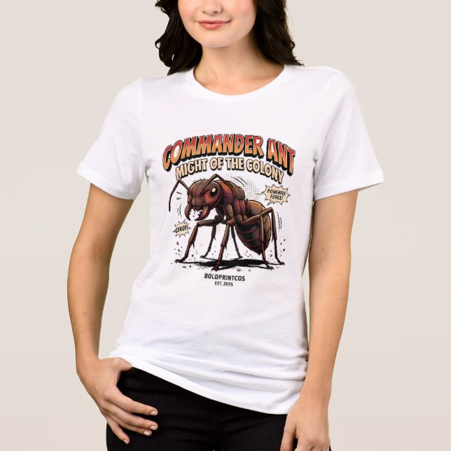Commander Ant Damen T-Shirt Tri-Blend Shirt (Vorderseite)