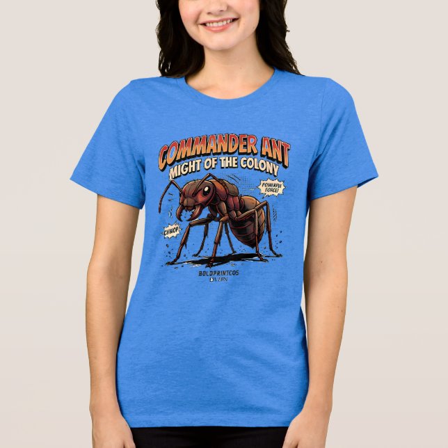 Commander Ant Damen T-Shirt Tri-Blend Shirt (Vorderseite)