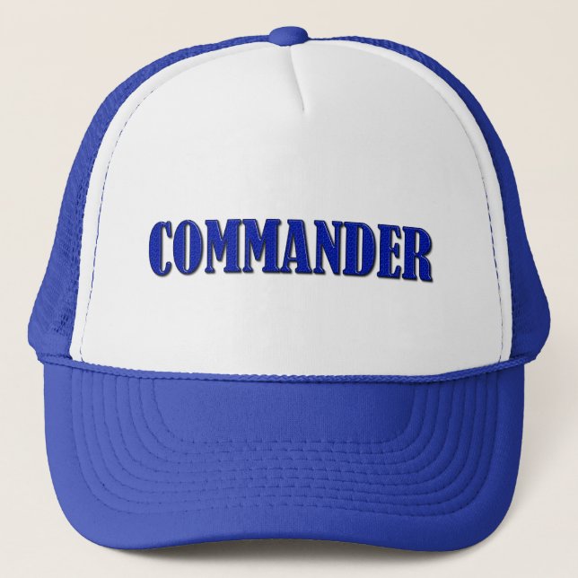 Commander - Thin Blue Line Truckerkappe (Vorderseite)
