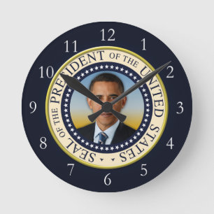 Commemorative 45th President Barack Obama Runde Wanduhr