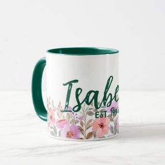 Commemorative floral mug tasse