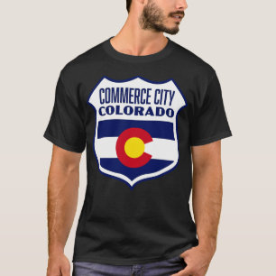Commerce City Colorado Retail Flaggen Schild Weiß T-Shirt