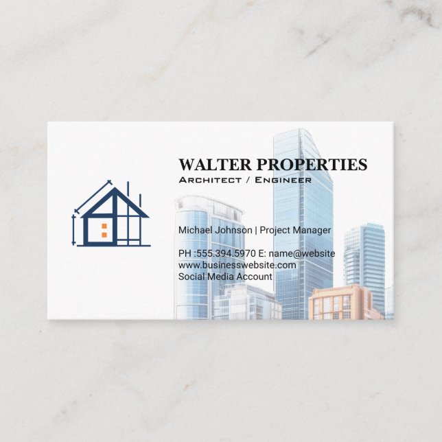 Commercial Buildings | Construction | Architecture Visitenkarte (Vorderseite)