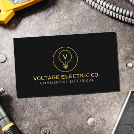 Commercial Electrician Professional Black Visitenkarte