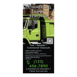 Commercial Junk Removal Rack Card - Office Retail Werbekarte