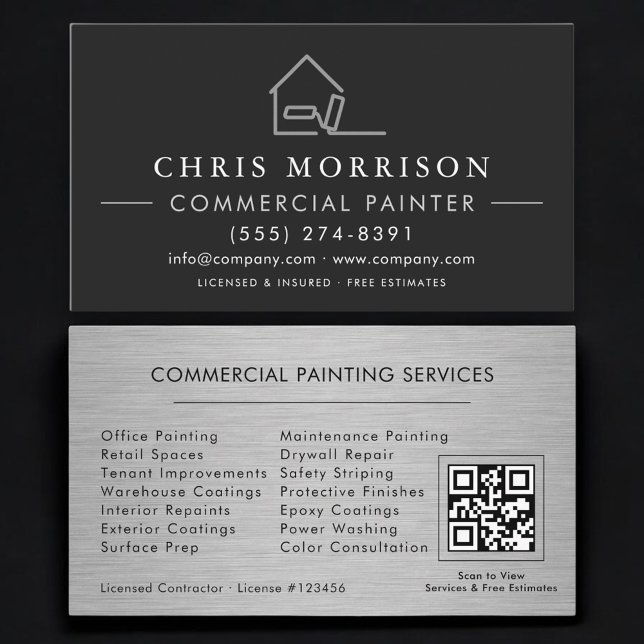 Commercial Painting QR Code Professional Visitenkarte (Von Creator hochgeladen)