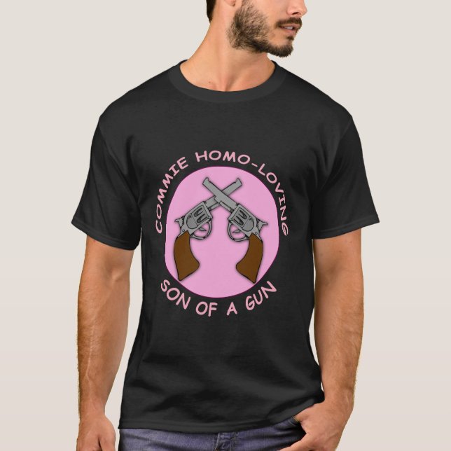 Commie-Homo, der Sohn eines Gewehrs liebt T-Shirt (Vorderseite)
