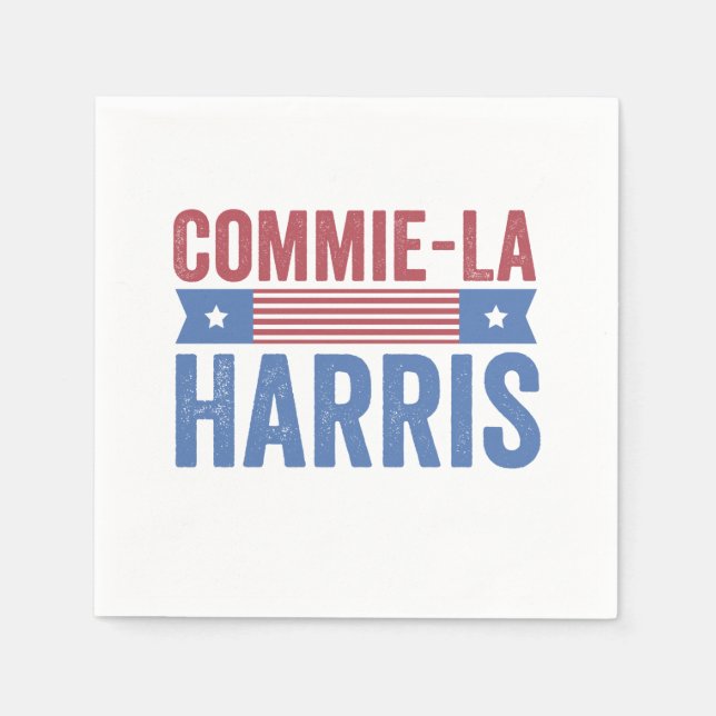 Commie-La Harris 2024 Funny Anti Kamala Harris Serviette (Vorderseite)