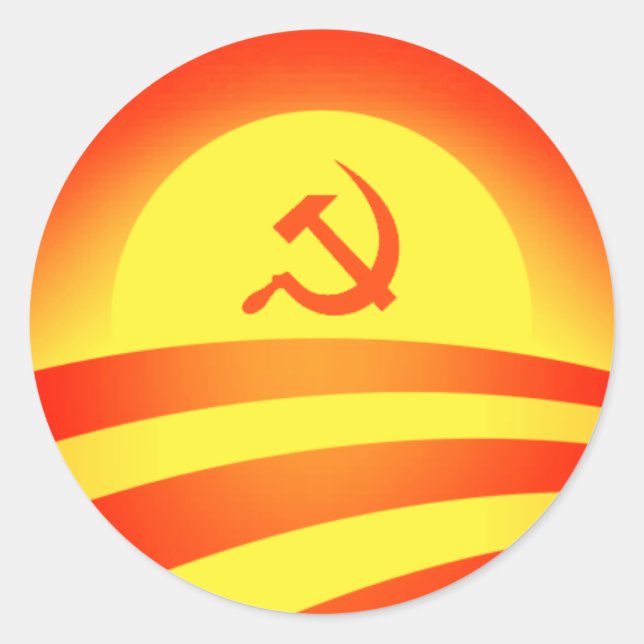 Commie Obama Logorundkleber Runder Aufkleber (Vorderseite)