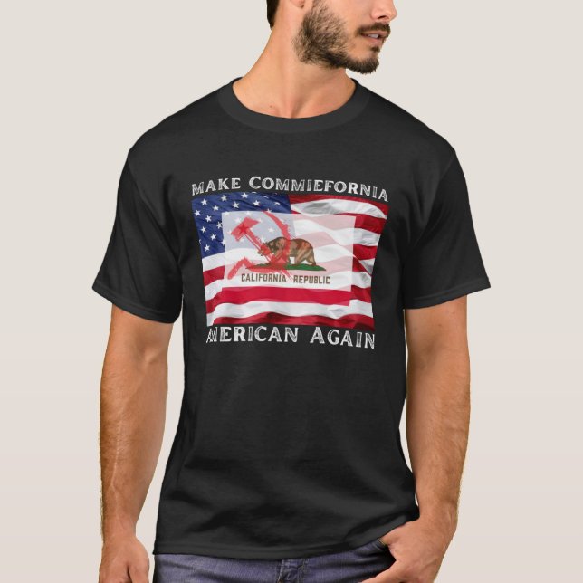 Commiefornia American wieder stoppen Kommunismus T-Shirt (Vorderseite)