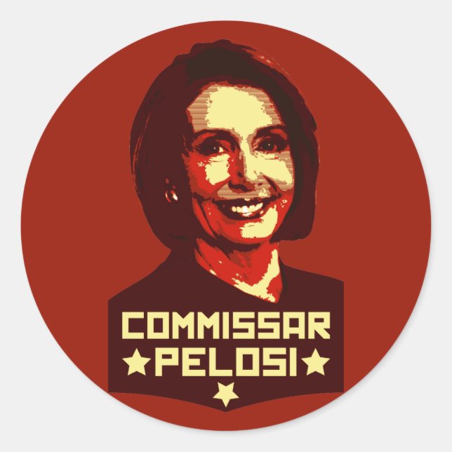 Commissar Pelosi Runder Aufkleber (Vorderseite)