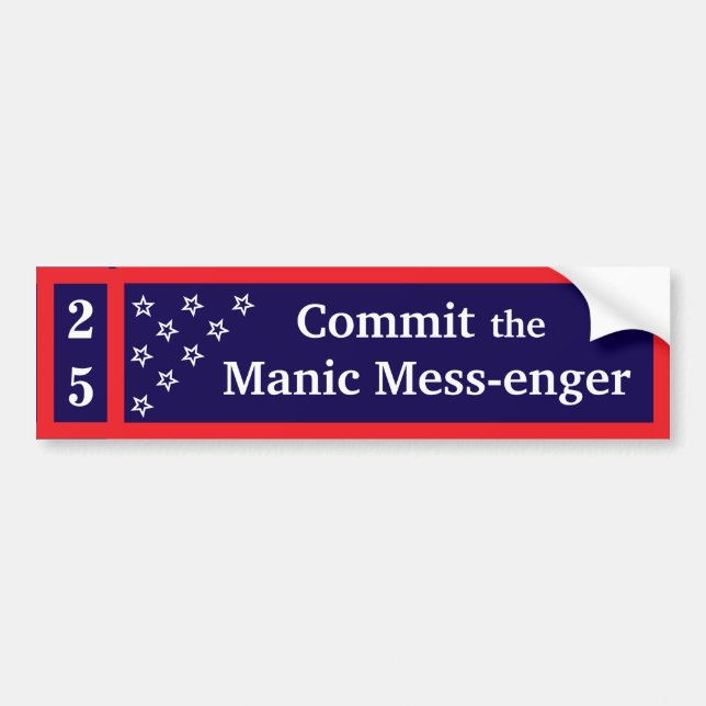 Commit the Manic Mess-enger Bumper Sticker Autoaufkleber (Vorne)