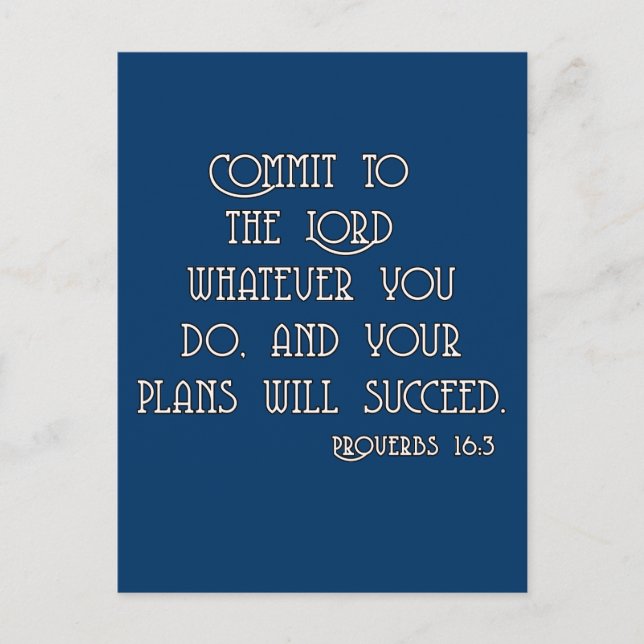 Commit to the Lord Bible Quote Tshirts Postkarte (Vorderseite)