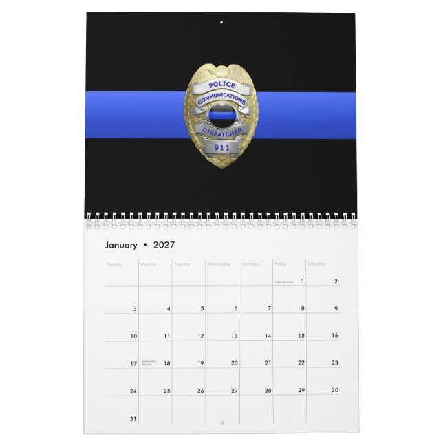 Commo 911 Dispatch Thin Blue Line-Kalender Kalender (Jan 2027)