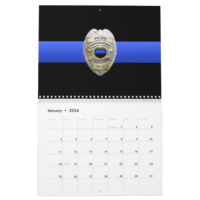 Commo 911 Dispatch Thin Blue Line-Kalender Kalender (Jan 2026)