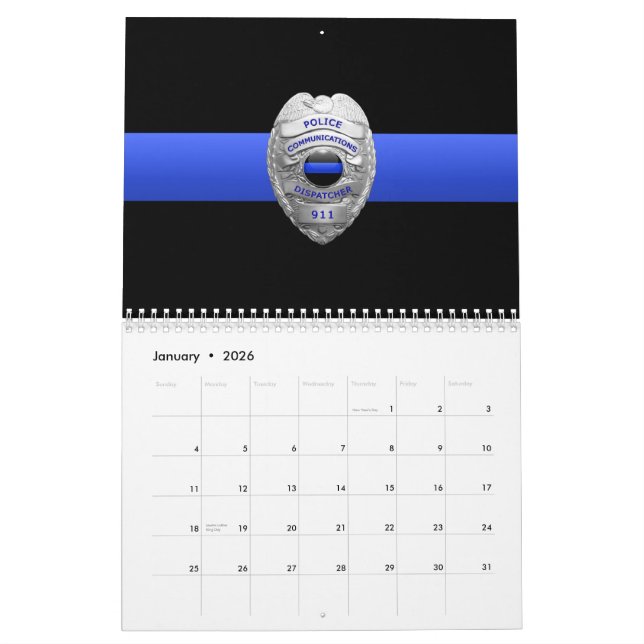 Commo 911 Dispatch Thin Blue Line-Kalender Kalender (Jan 2026)
