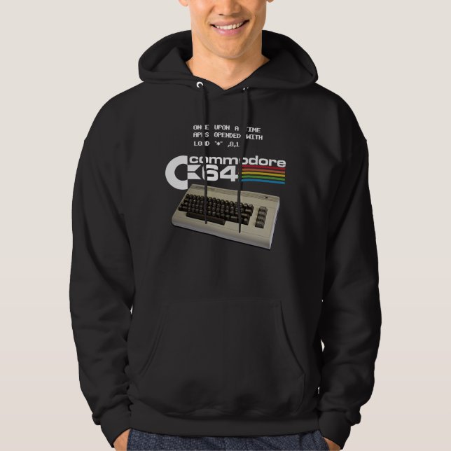 Commodore 64 C64 Logo Computer with Quote Load, 8, Hoodie (Vorderseite)