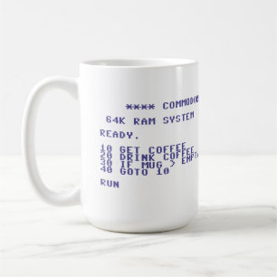 Commodore 64 Trinke Kaffee Basic-Programm Tasse