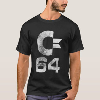 Commodore C64 Großbuchstaben Stone Washed Grün T-Shirt