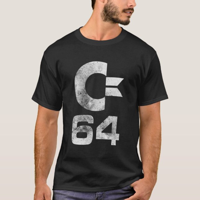 Commodore C64 Upper Case Letters Stone Washed Grun T-Shirt (Vorderseite)