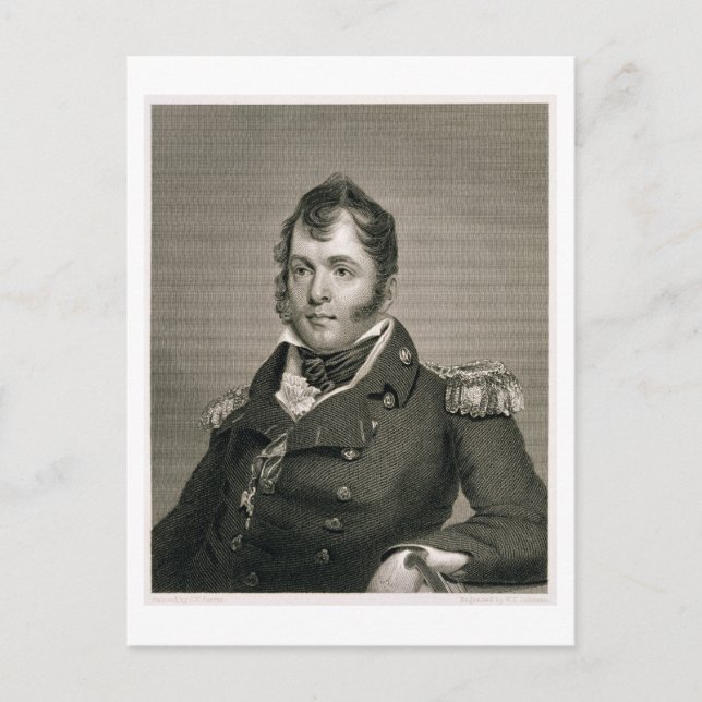 Commodore Oliver Hazard Perry (1785-1819), Gravur Postkarte (Vorderseite)