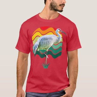 Common crane bird and retro and vintage design art T-Shirt