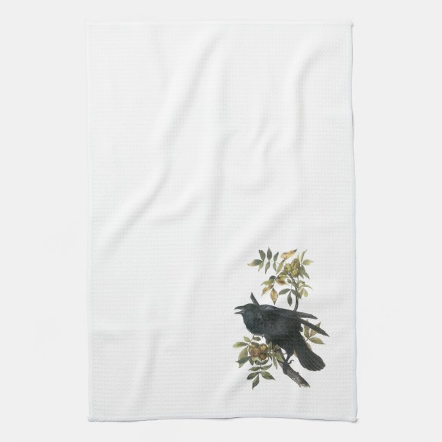 Common Raven von Audubon Handtuch (Vertikal)