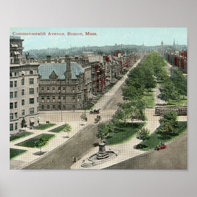 Commonwealth Ave, Boston Vintag Poster (Vorne)