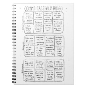 Comms Facepalm Bingo-Notizblock Notizblock