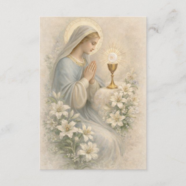 Communion Blessed Mary  Remembrance Holy Card Begleitkarte (Vorderseite)